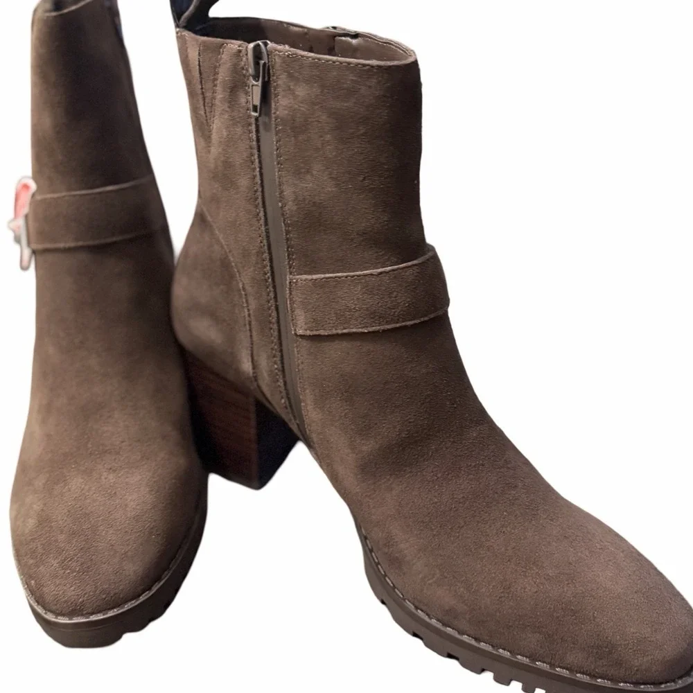 NEW Blondo Women's Talyn Java Suede Waterproof Ankle Boots Size 10M